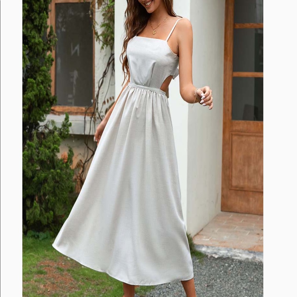 Small grey/ khaki colored dress cupshe Nwt